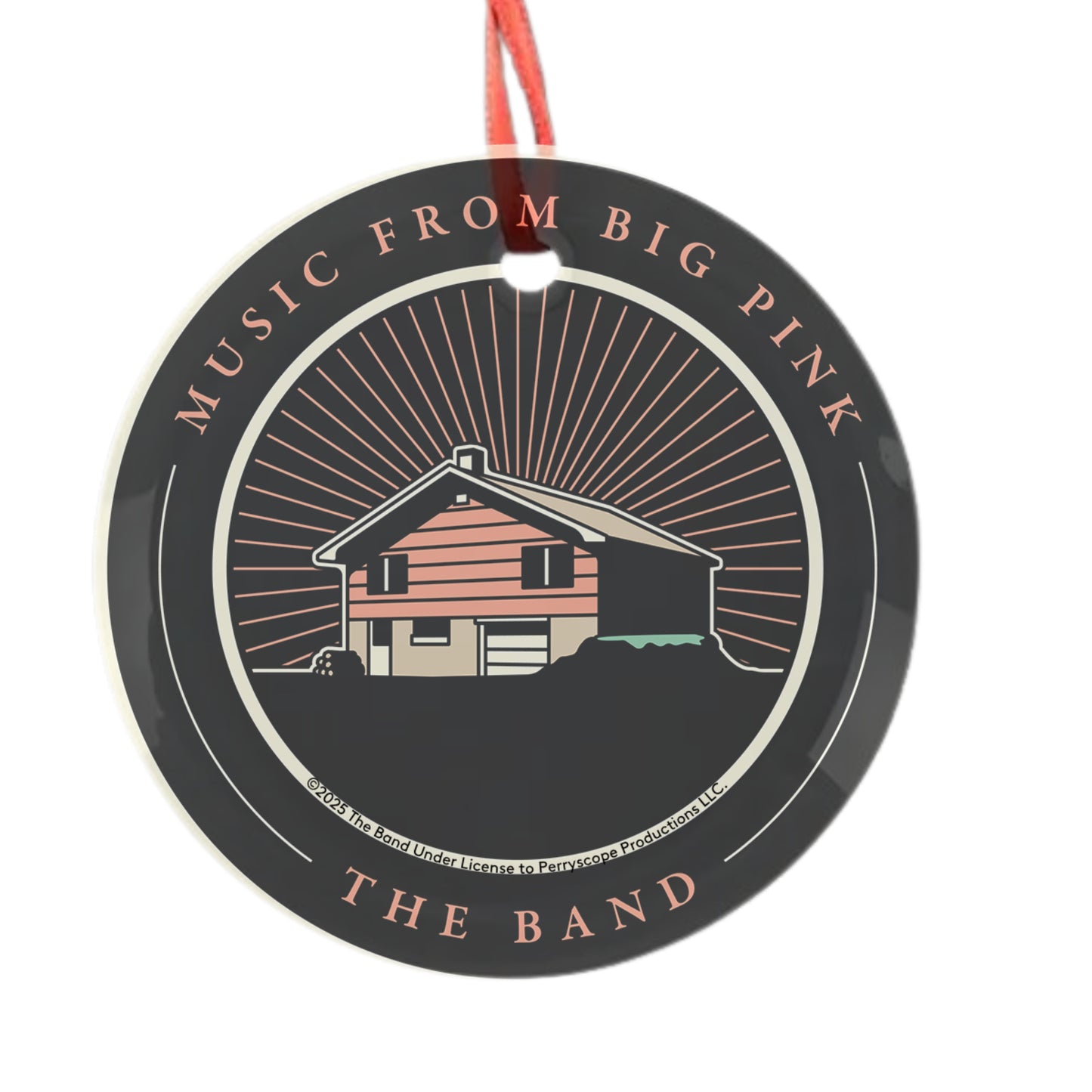 Big Pink House Glass Ornament