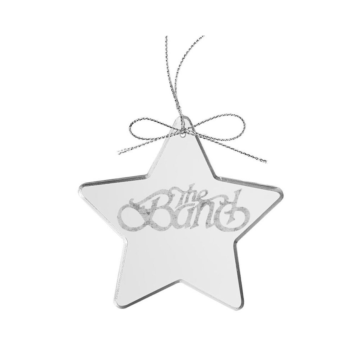 Curled Logo Star Laser-Etched Glass Ornament