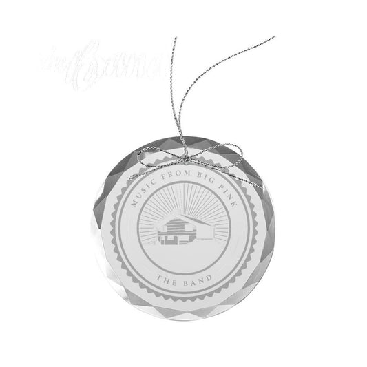 Big Pink Round Laser-Etched Glass Ornament