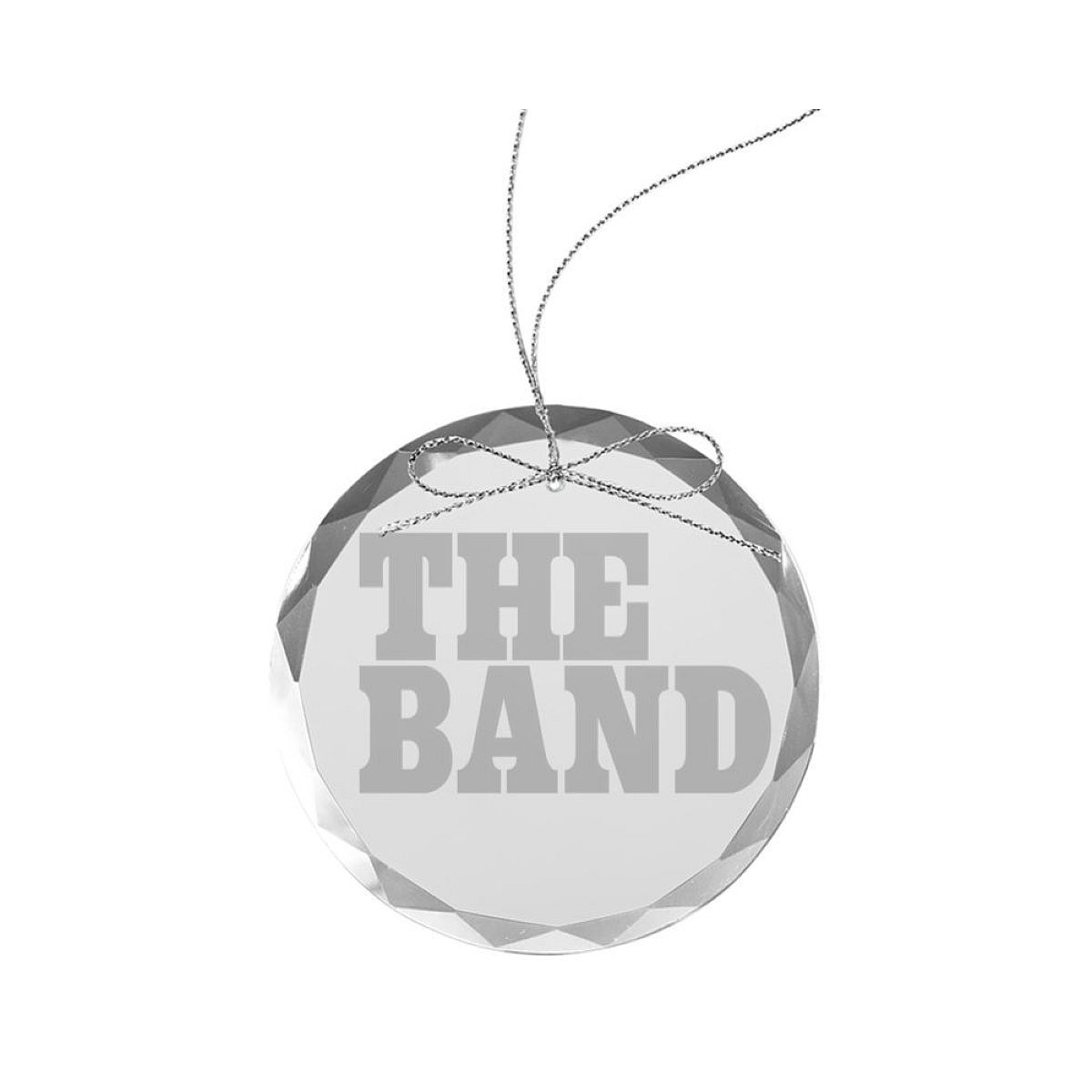 Big Pink Logo Round Laser-Etched Glass Ornament