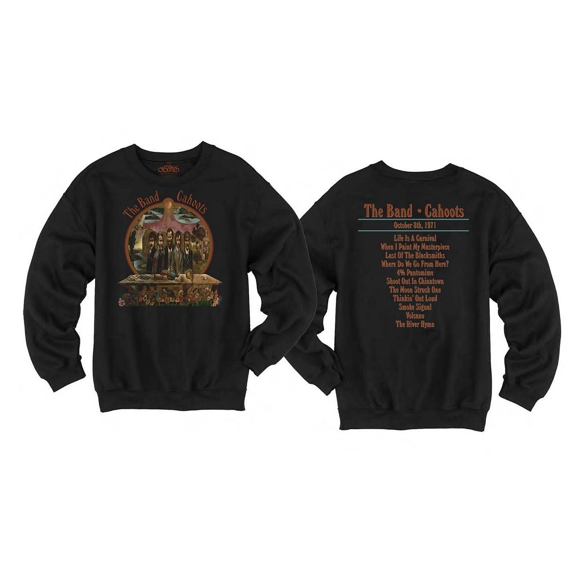 The Band Cahoots 50th Anniversary Black Or Grey Crewneck Sweatshirt